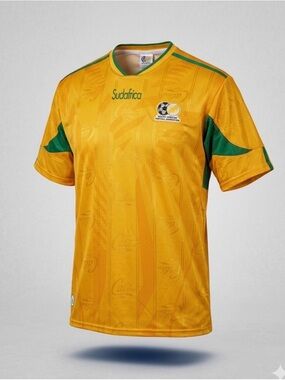 Vintage South Africa "Sudafrica" Soccer Jersey - Calderon Sport - Yellow/Green